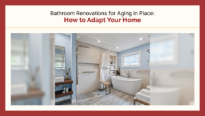Bathroom renovations for aging in place with curbless walk-in shower in Houston TX