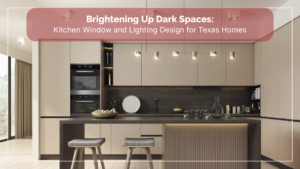Kitchen window and lighting design brightening a dark kitchen in Houston Texas